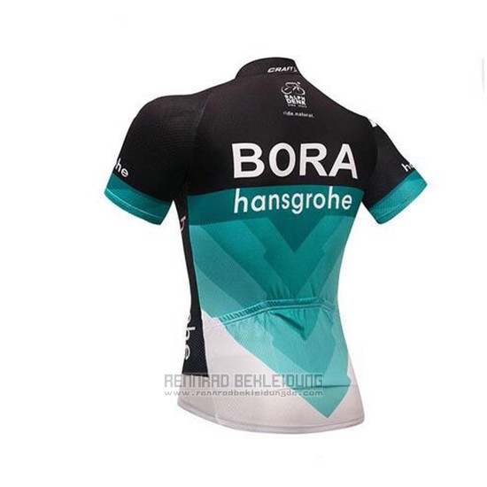 2018 Fahrradbekleidung Bora Shwarz und Teal Trikot Kurzarm und Tragerhose